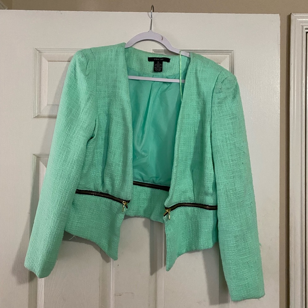 Mint Green Tweed Blazer